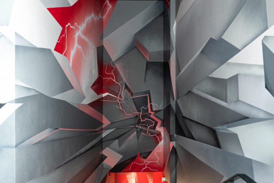 anamorphose dans les escaliers de winamax
